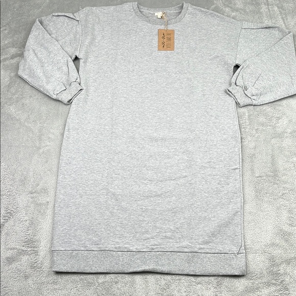 NEW‎ The Simple Folk 8 Organic Cotton Stretch Gray The Oversized Sweater Dress